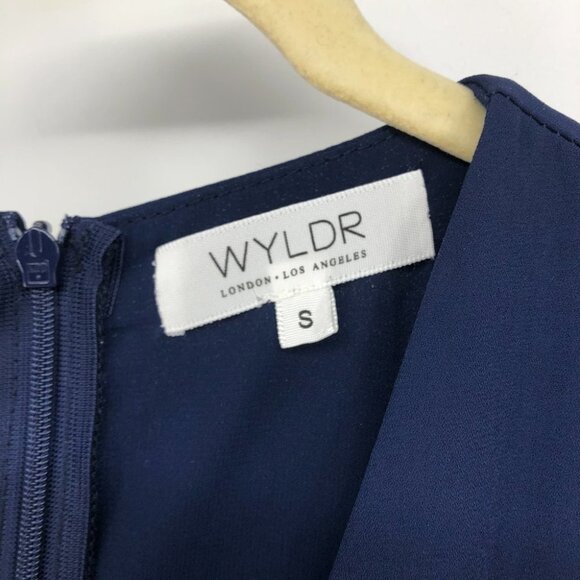 WYLDR Navy Hope So Romper diamond cutout long bell sleeves size small - Picture 5 of 16